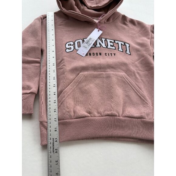 Sonneti Girls Hoodie London City Print Dusty Pink Size Small (8-10) Cotton Blend - Picture 5 of 6